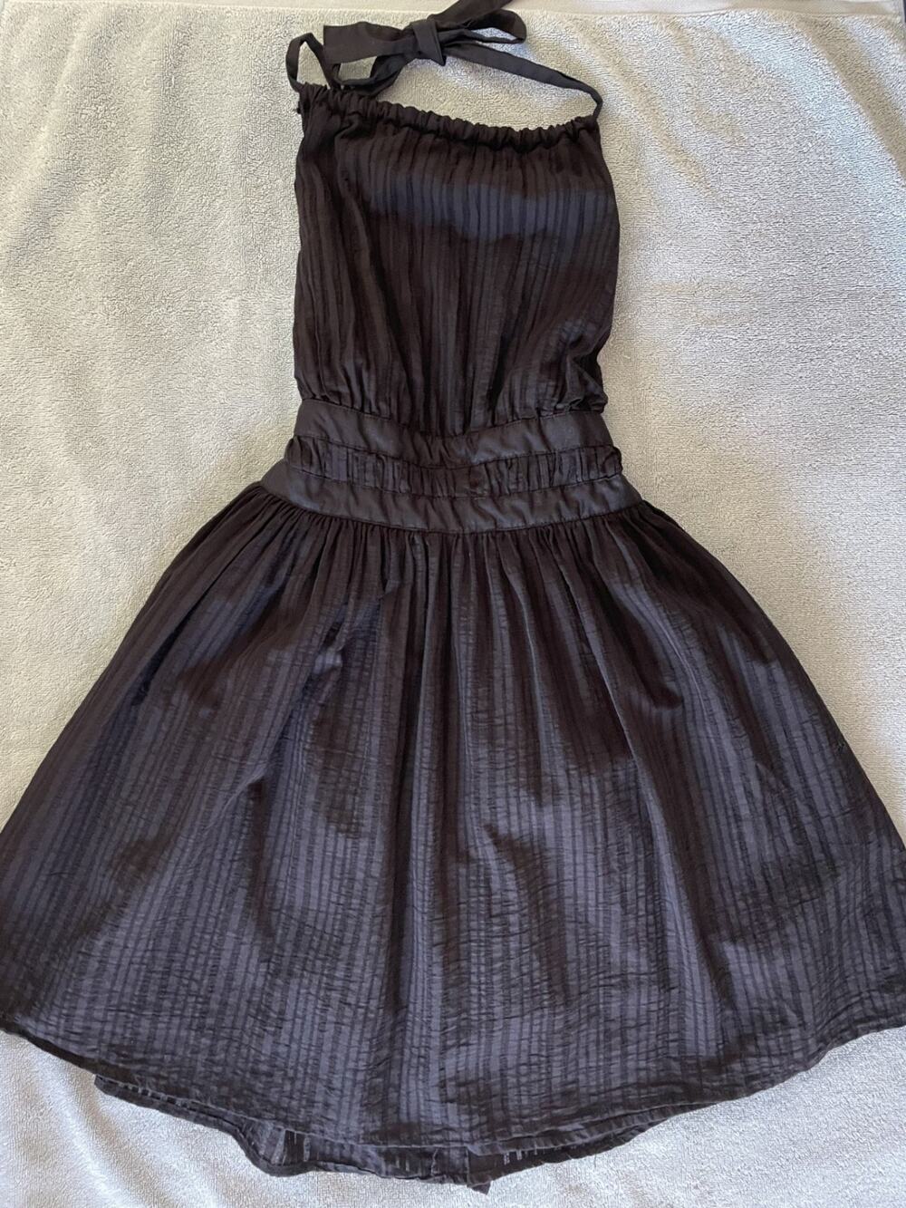 Wild Fable Black Open Back Halter Mini Dress Womens Small Tie Waist